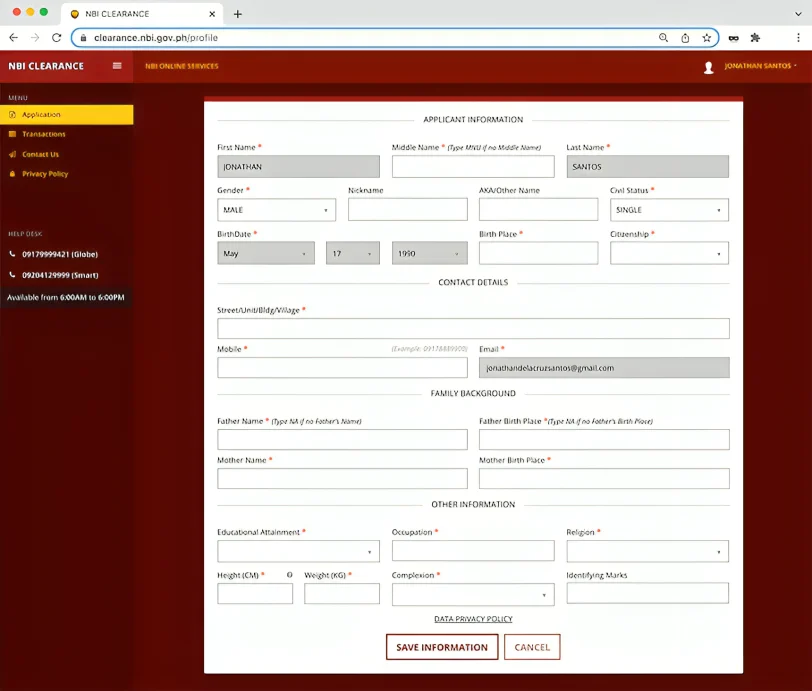 Fill the Application Form
